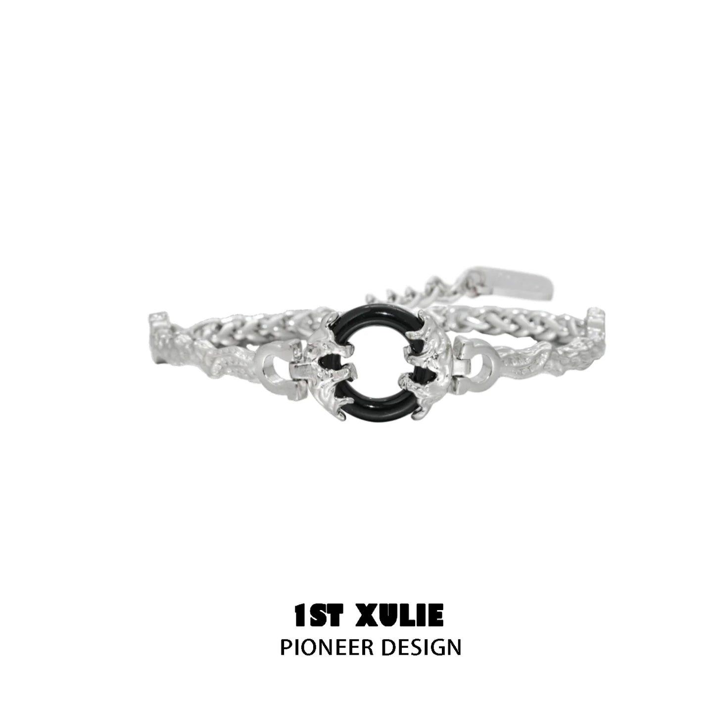 Stylish black and white couple bracelet featuring a unique design by 1STXULIE