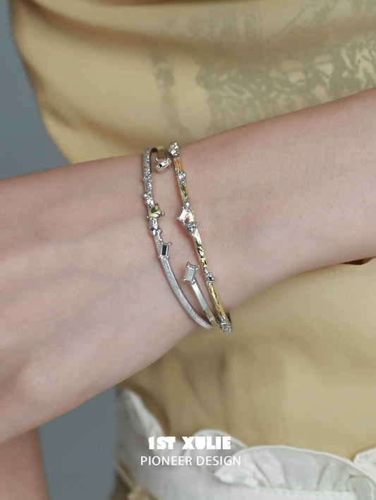 Stylish couple bracelet for girlfriend and boyfriend featuring modern design and sparkling accents