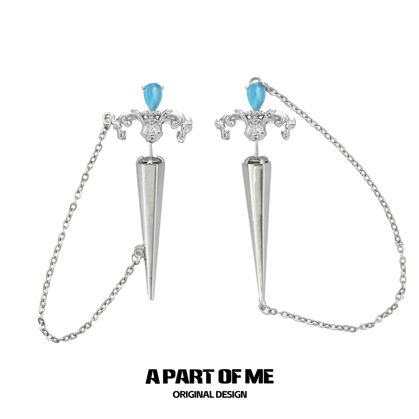Crying Sword Piercing Stud Earrings