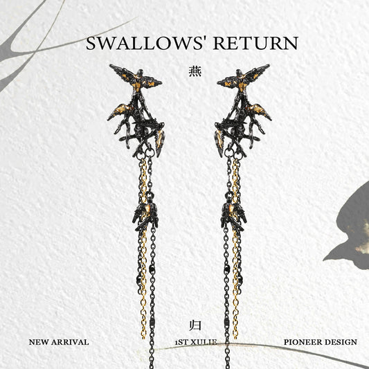 Midnight Swallow Gothic Earrings