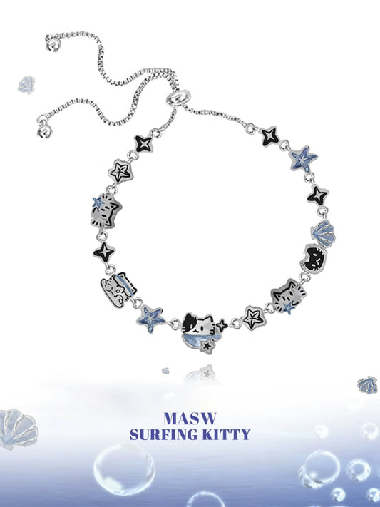 Denim Blue Cat Bracelet