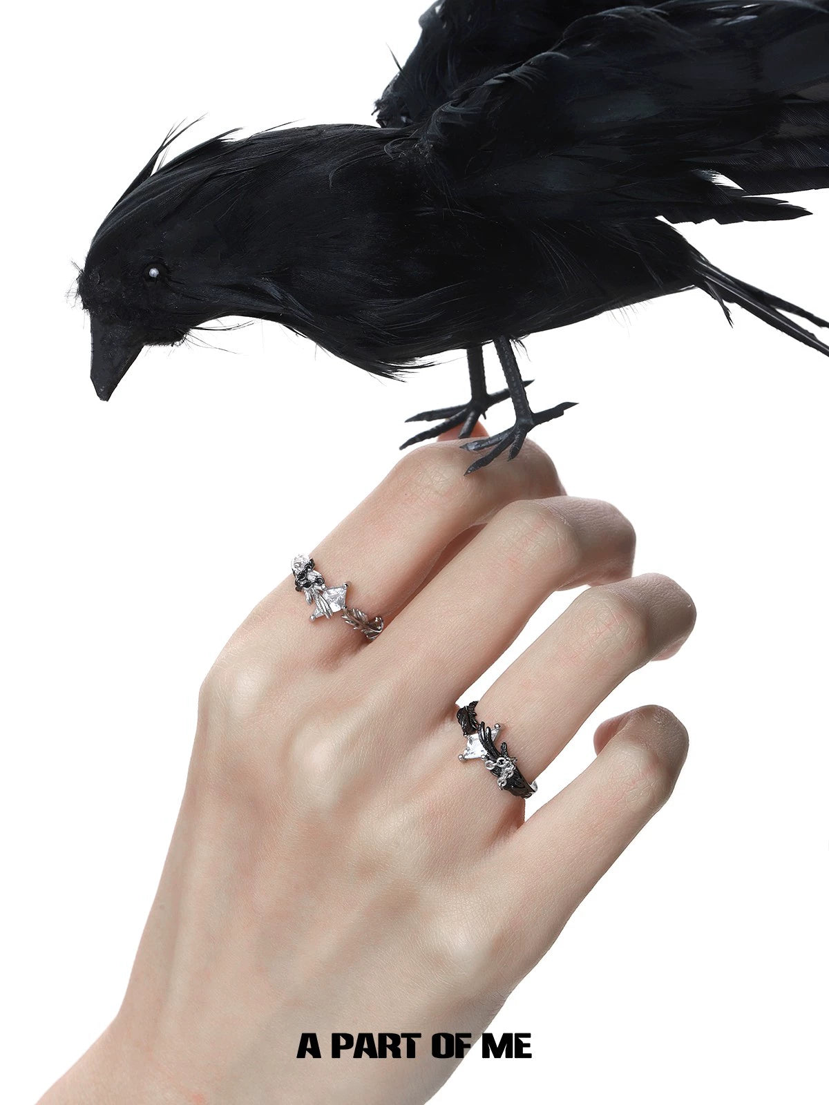 Dove & Crow Feather Ring