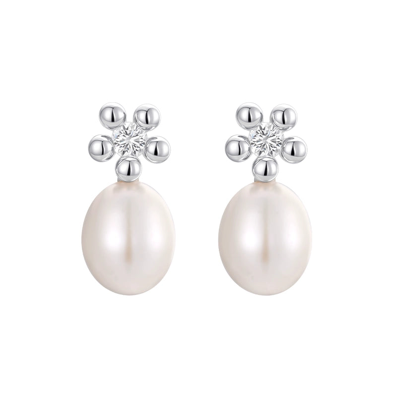 Island Flower Pearl Earrings