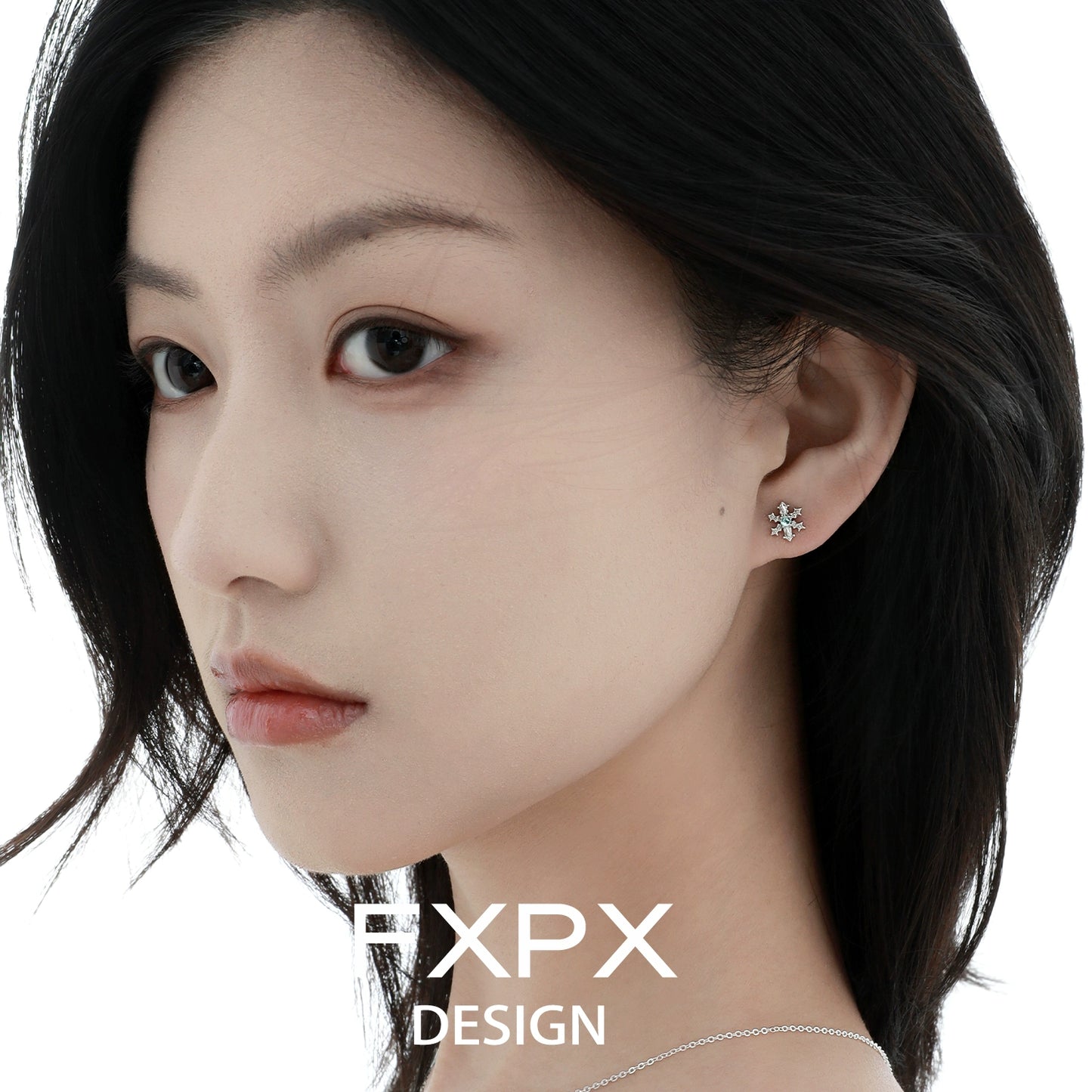 Blue Snow Screw Earrings