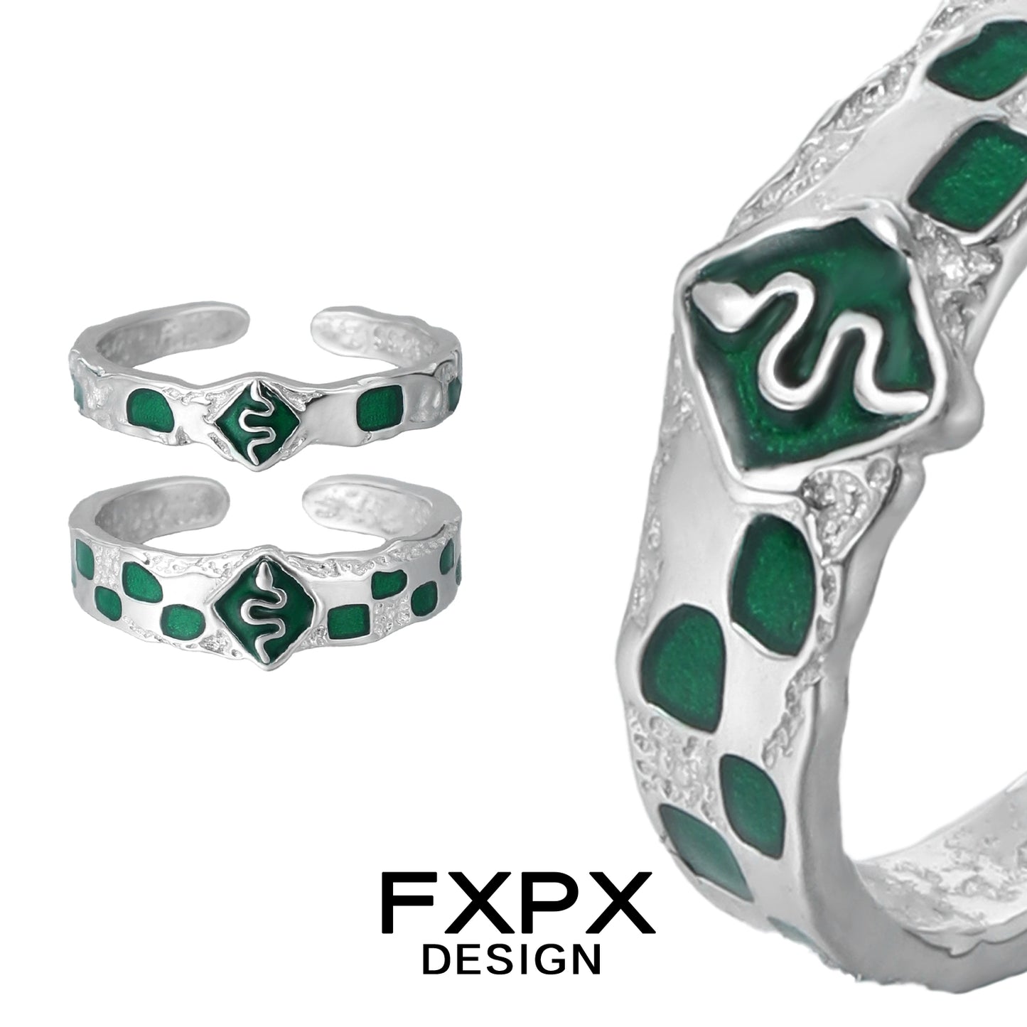 Court Green Snake Ring