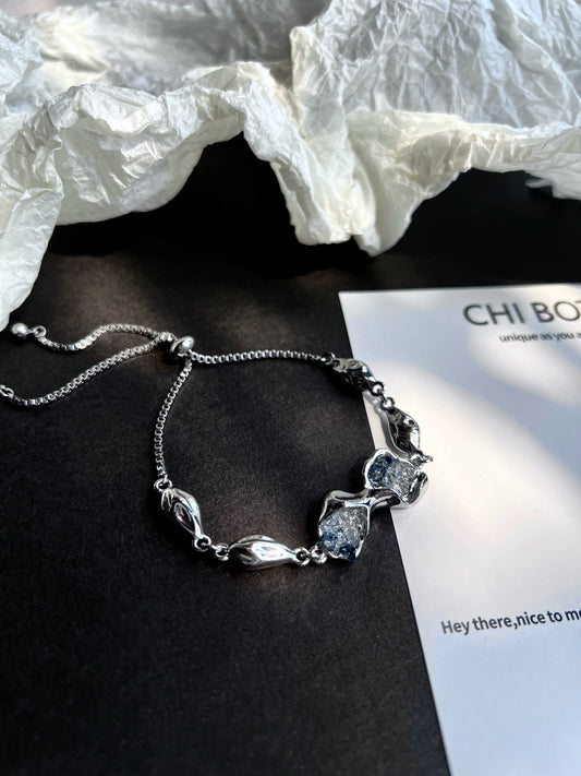 "Lava Stone" Haze Blue Bracelet