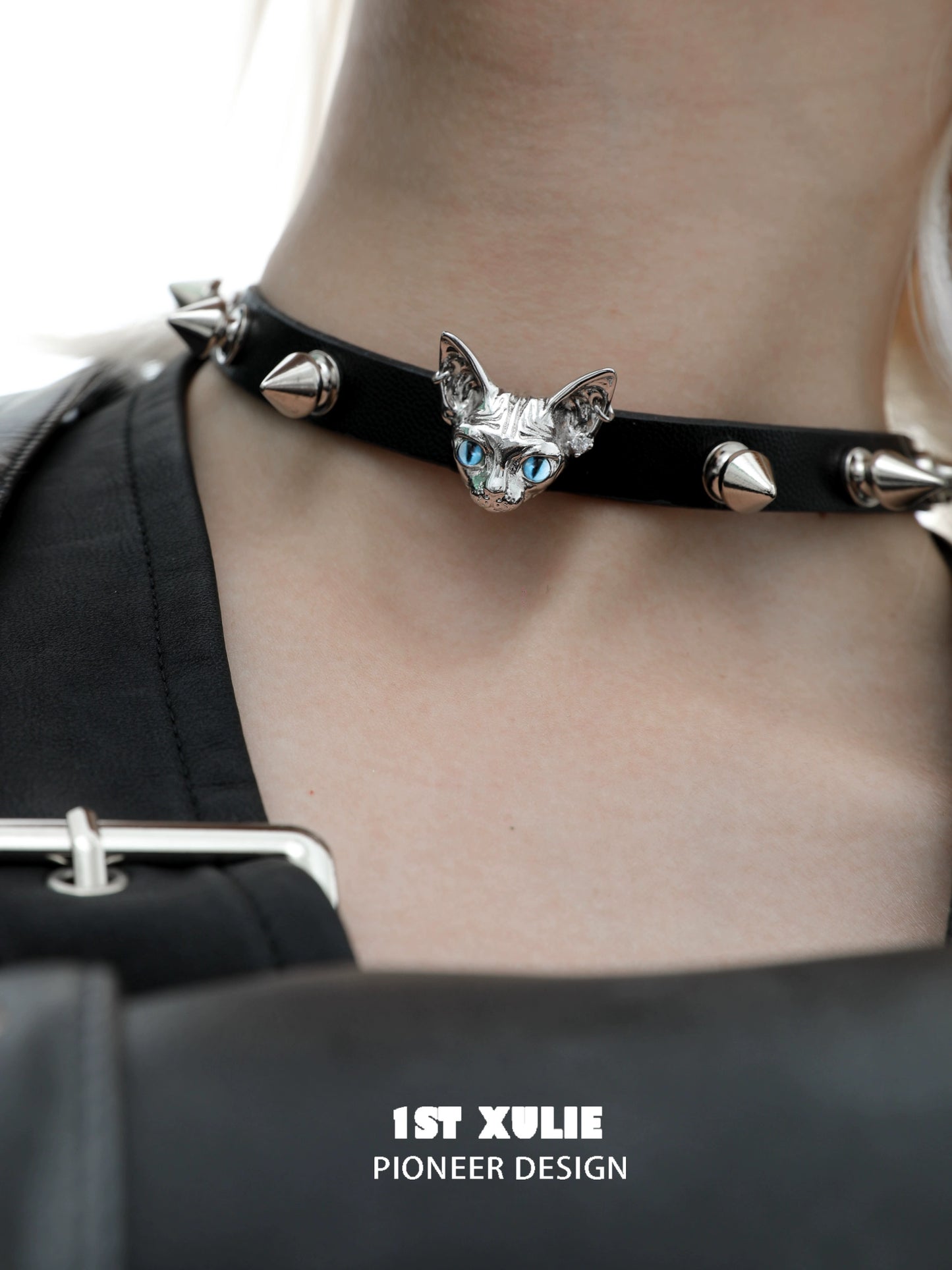 Sharp Punk Cat Studded Choker