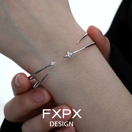 Glacial Star Track Silver Bracelet