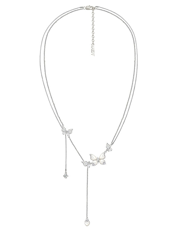 White Fritillary Butterfly Necklace