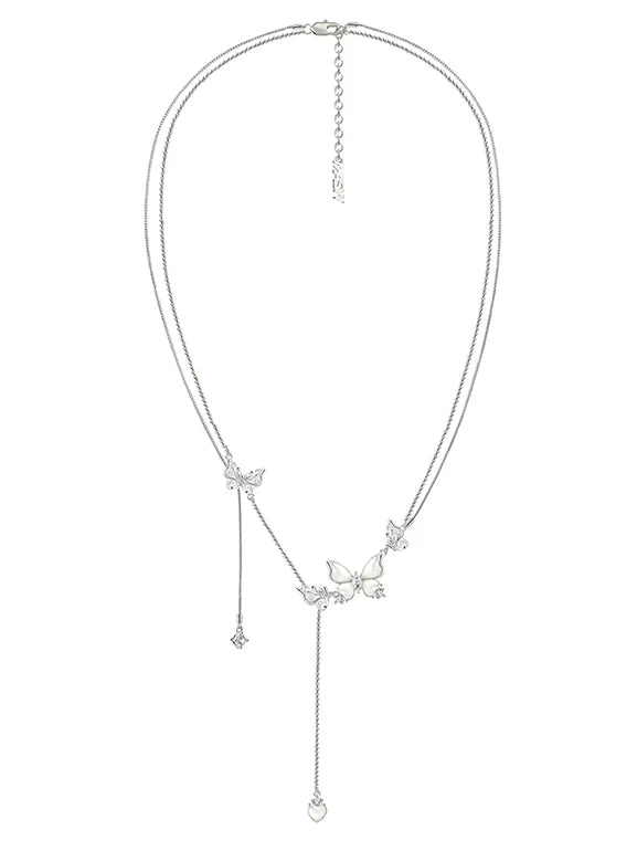 White Fritillary Butterfly Necklace