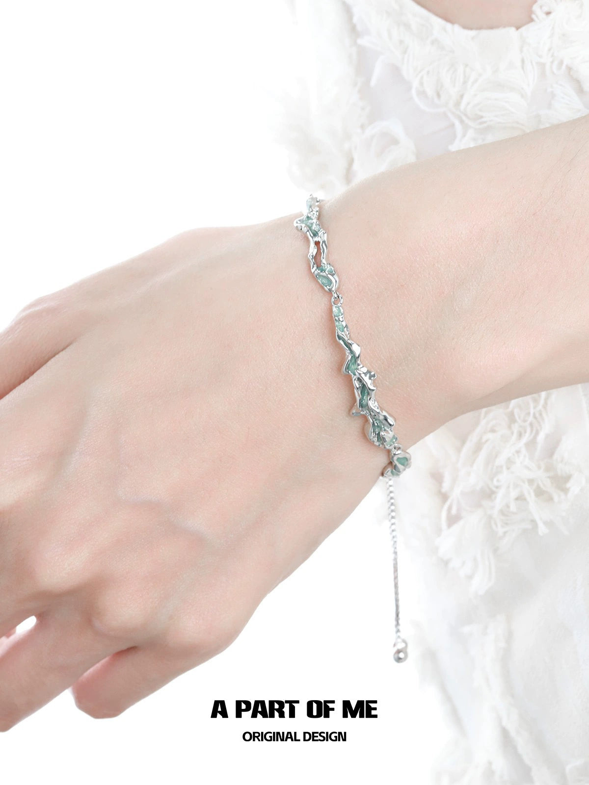 Clear Mint Epoxy Bracelet