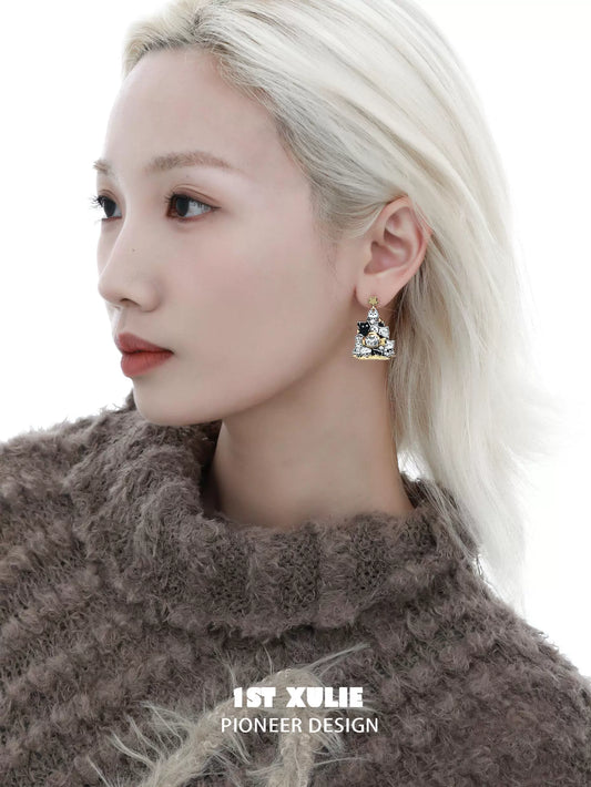 Cute Cat Family Silver Stud Earrings