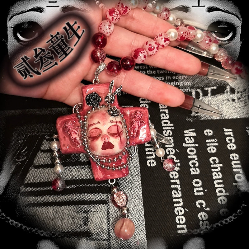 Necklaces-Ersan Tongsheng Original Handmade Necklace Spice Girl Sweet Cool Futuristic Sense Niche Premium Light Luxury Heavy Industry Tide Choker