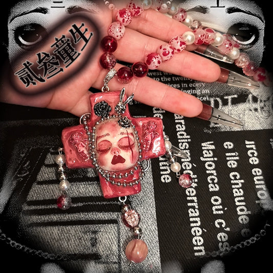 Necklaces-Ersan Tongsheng Original Handmade Necklace Spice Girl Sweet Cool Futuristic Sense Niche Premium Light Luxury Heavy Industry Tide Choker