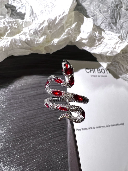 "Red Scar Snake" Wrap Ring