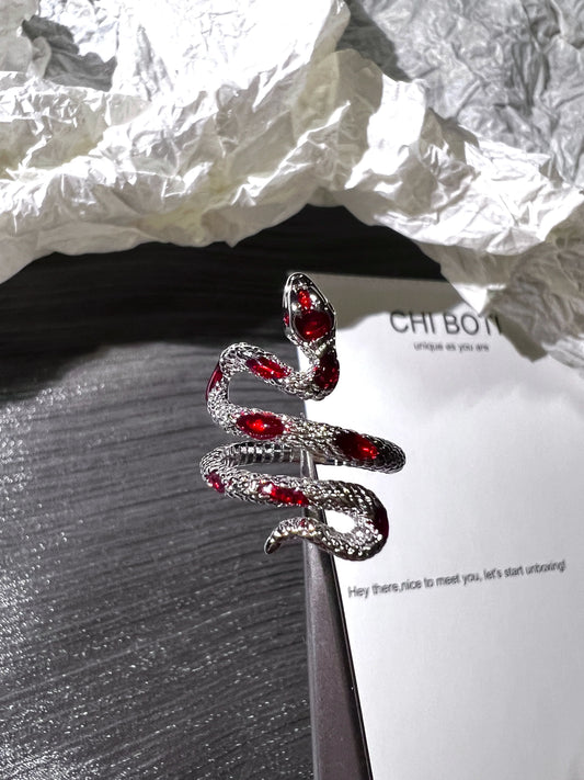"Red Scar Snake" Wrap Ring