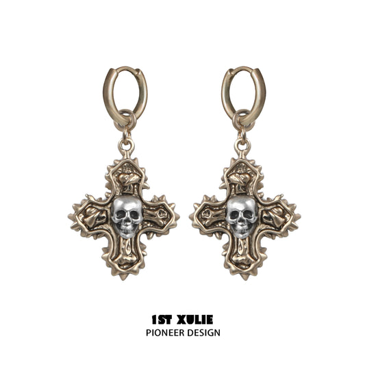 Y2K Crime and Punishment Cross Earrings