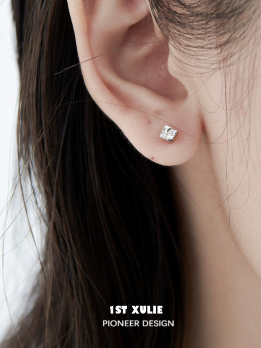 Frosted Cube Punk Cool Earrings