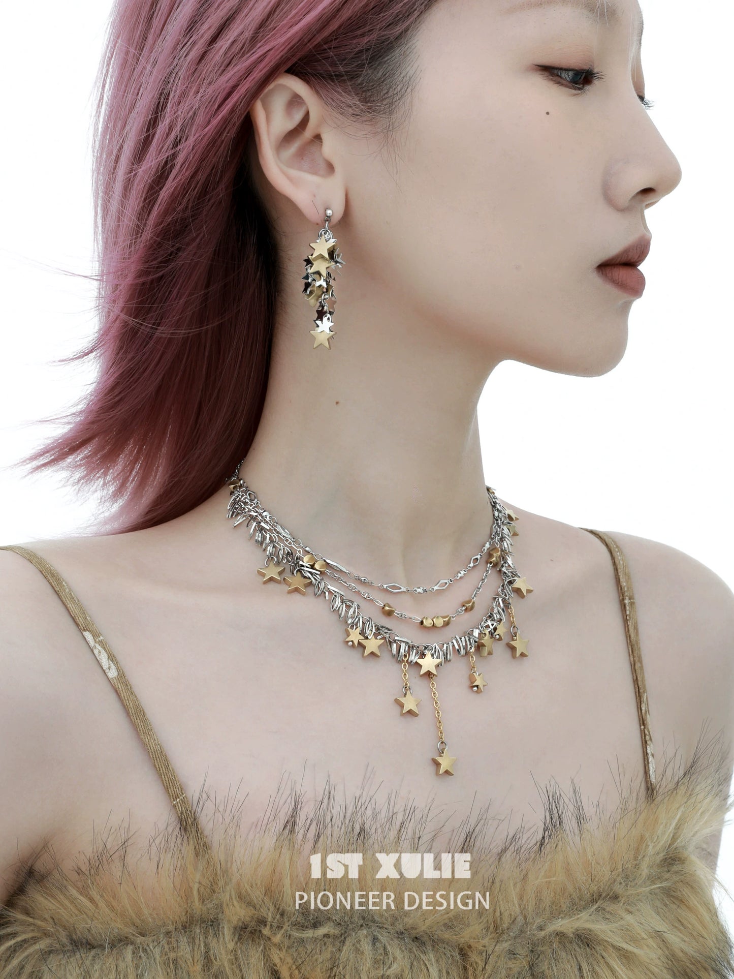Gold Stellar Tassel Clavicle Chain