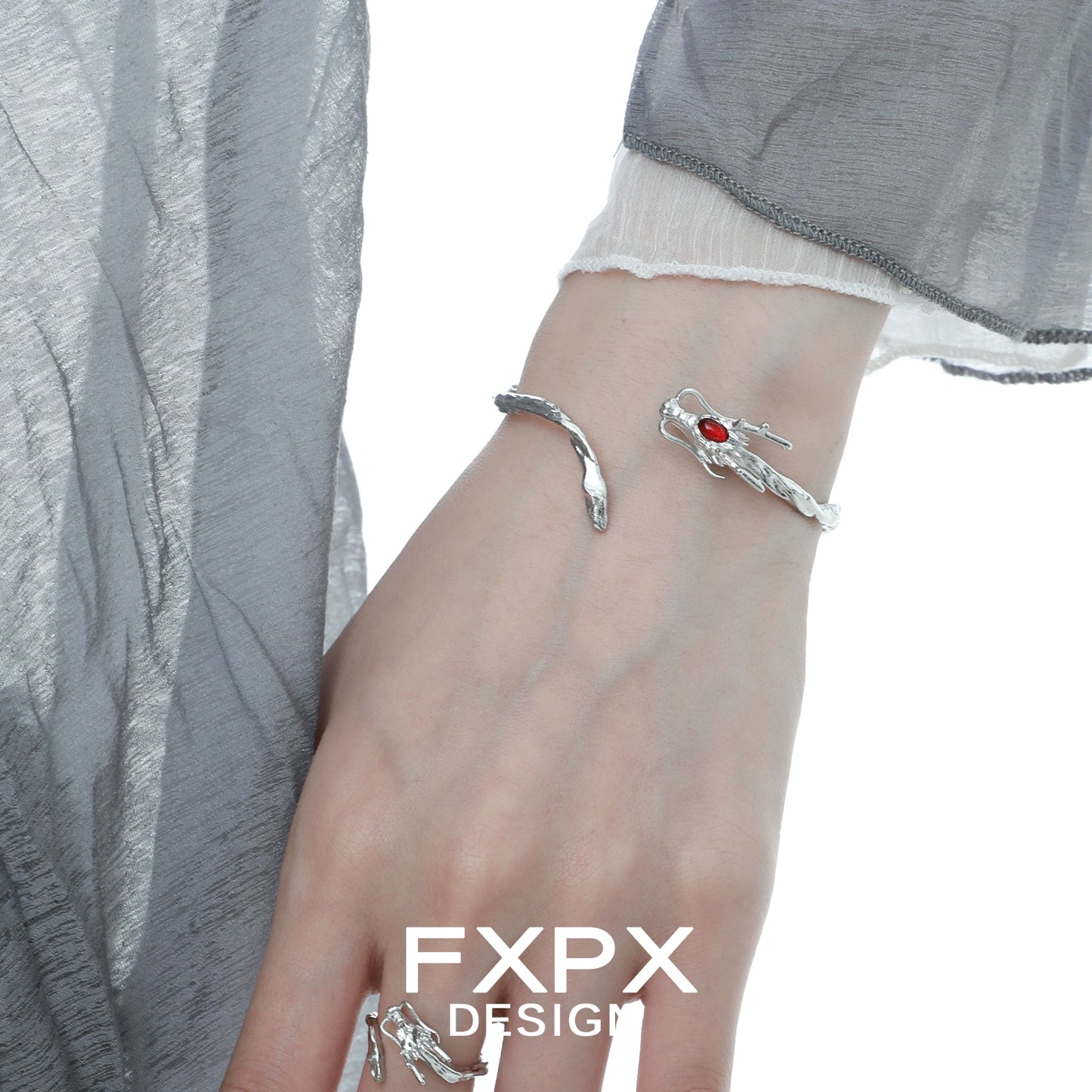 Dragon Guardian Silver Bracelet