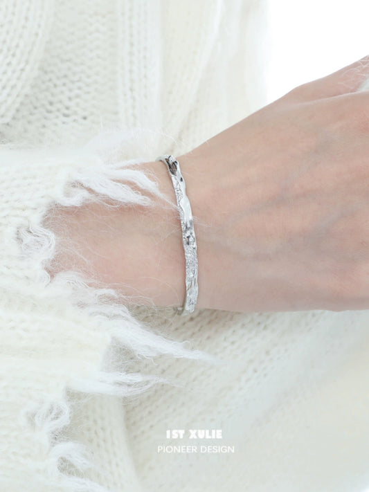 Minimalist Heavy Industry Silver Bracelet”