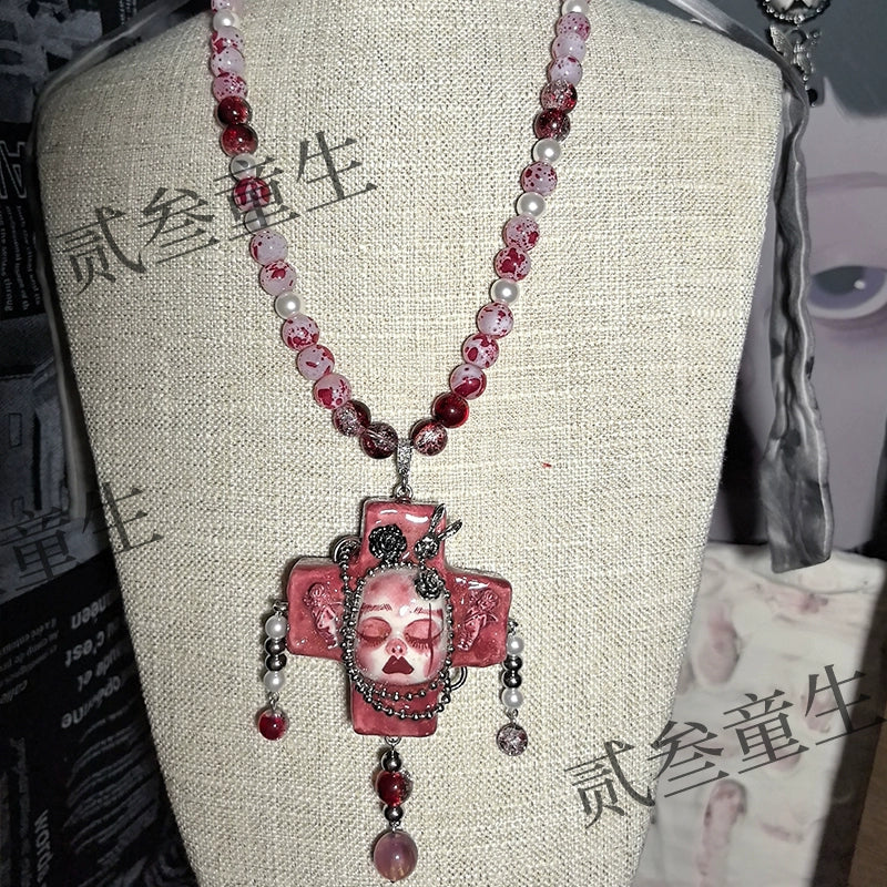 Necklaces-Ersan Tongsheng Original Handmade Necklace Spice Girl Sweet Cool Futuristic Sense Niche Premium Light Luxury Heavy Industry Tide Choker