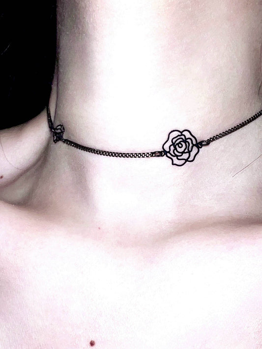 "Black Gold Rose" Spliced Choker