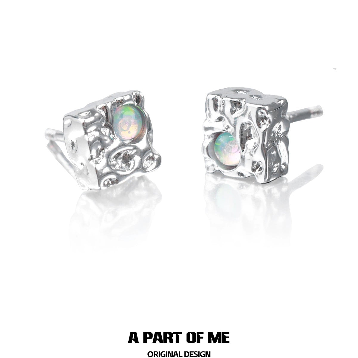 Square Aurora Stud Earrings