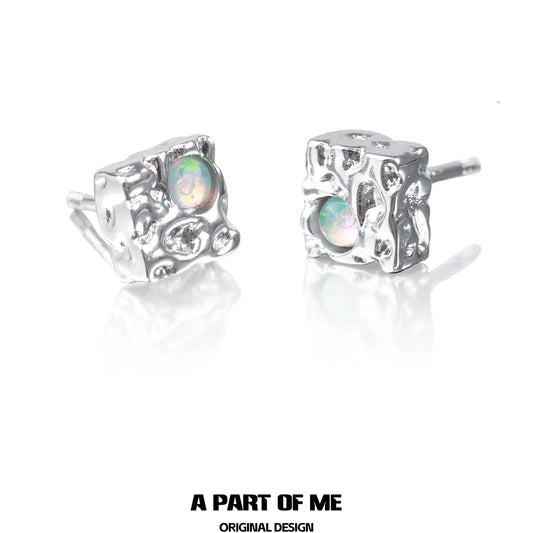 Square Aurora Stud Earrings