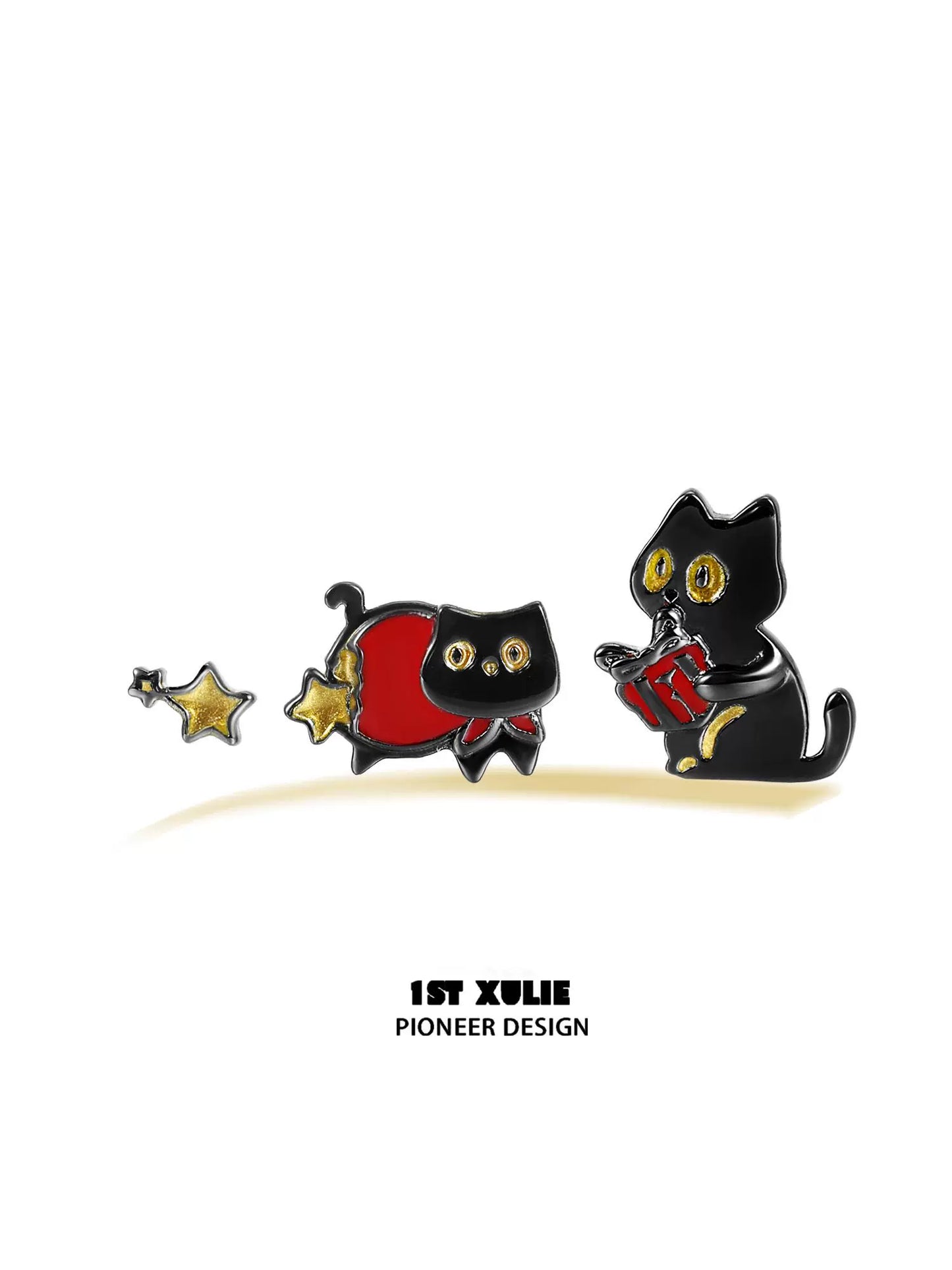 Y2K Lucky Black Cat Money Earrings