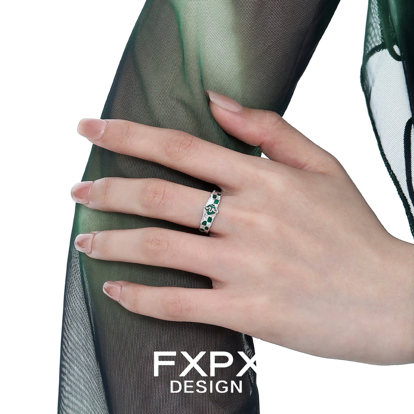 Court Green Snake Ring