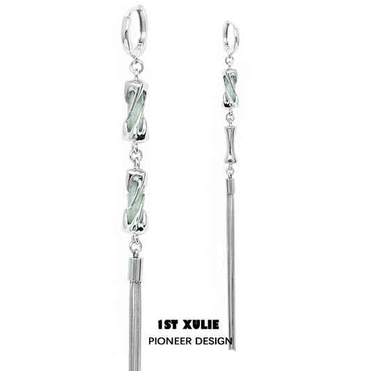 Elegance Jade Tassel Earrings
