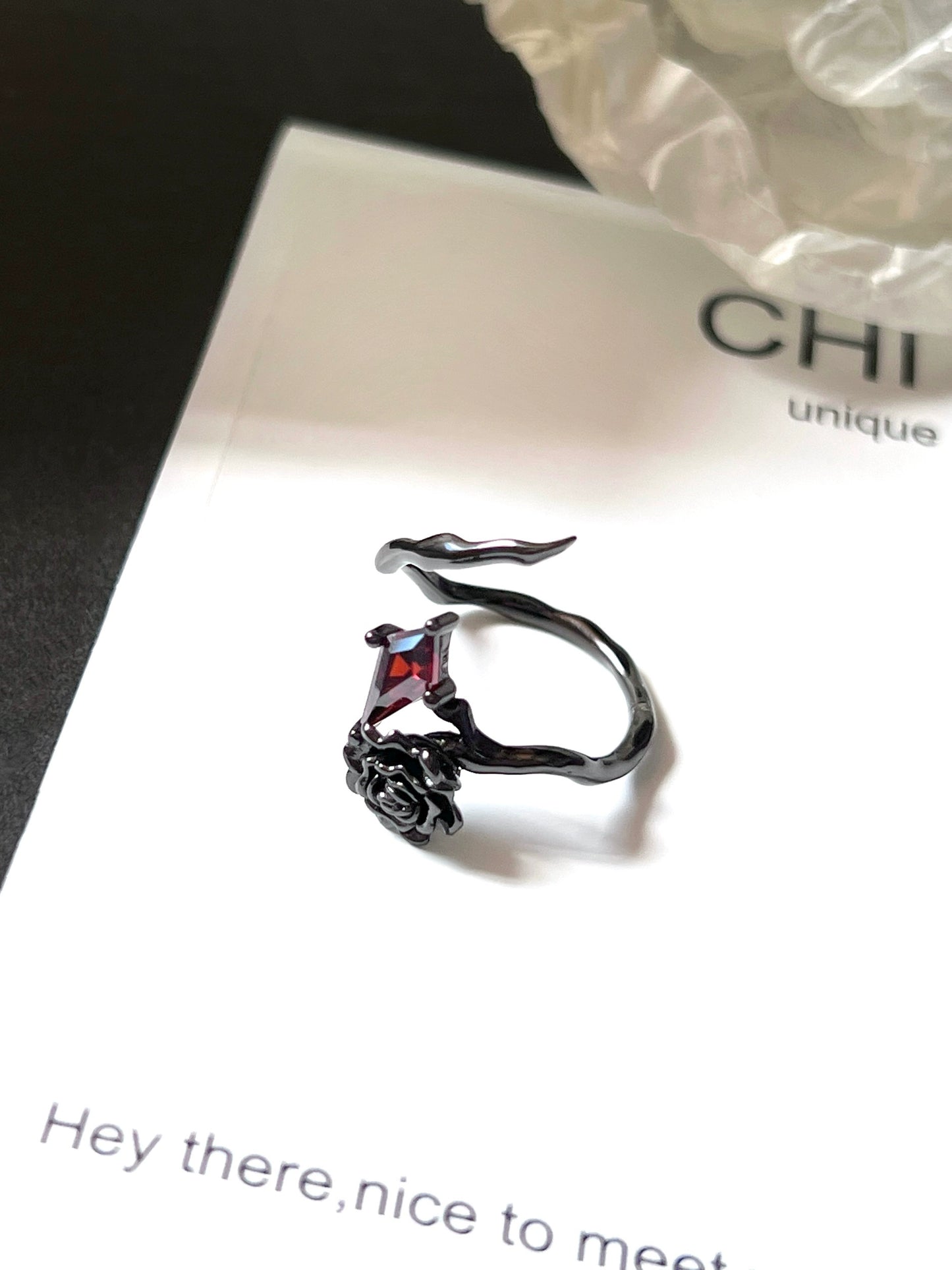 "Hellflower" Black Gold Ring