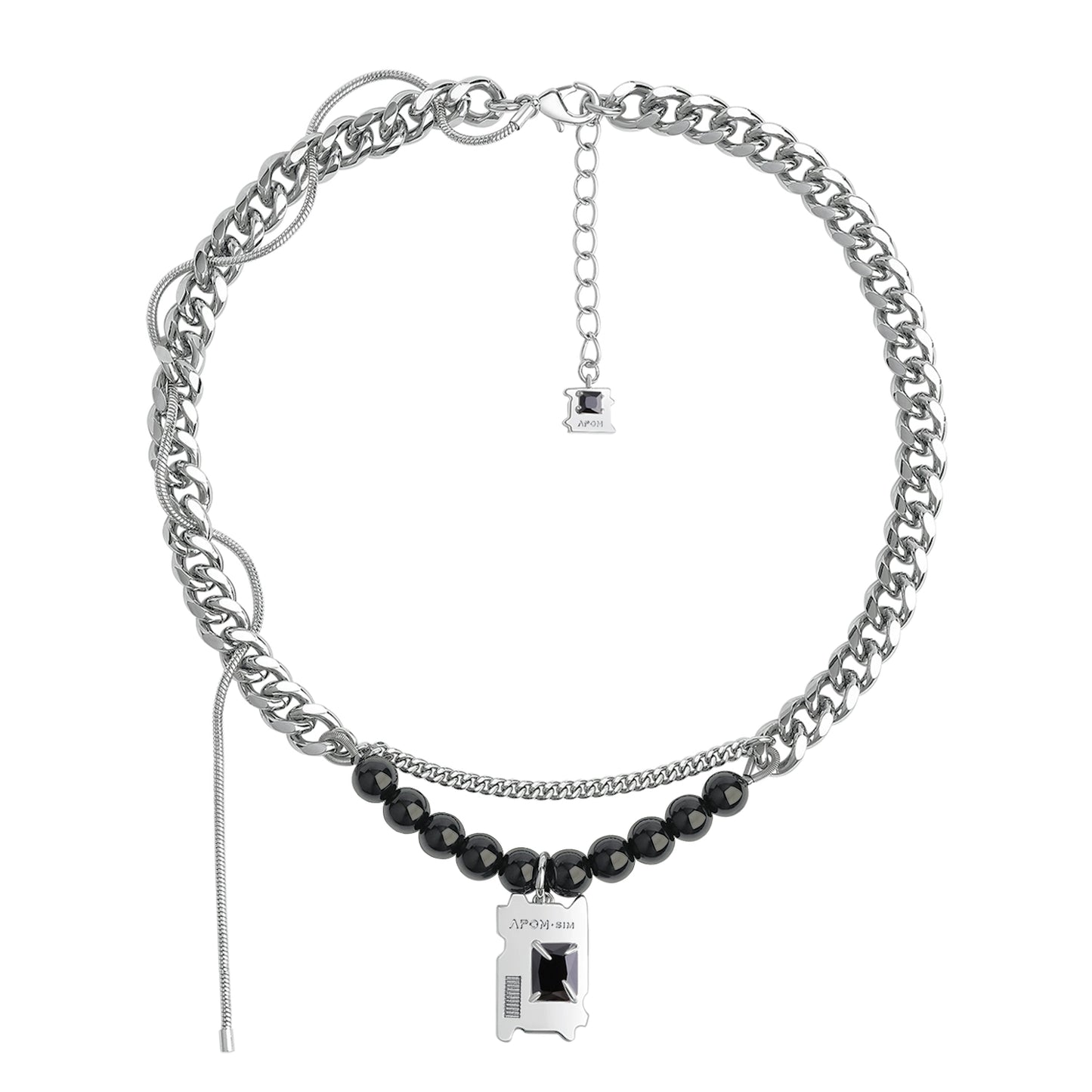 Y2K Dark Matter Beaded Necklace