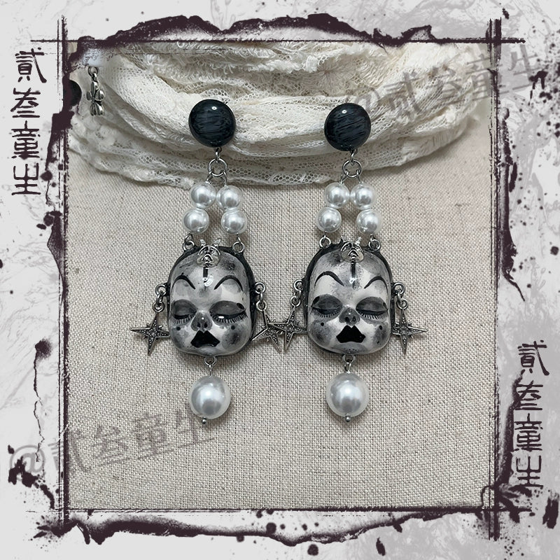 Earrings & Ear Cuffs-Ersan Tongsheng Handmade Original Handmade Niche Love Earrings Personality Dark Sweet Cool Subcultural Earrings Earrings