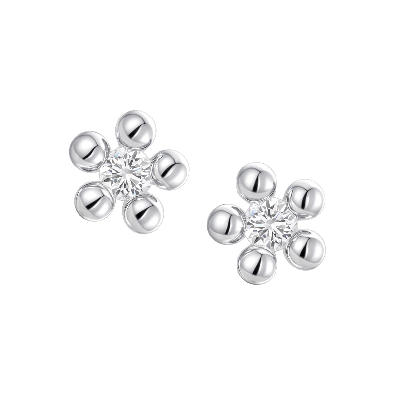 Island Flower Bell Silver Earrings
