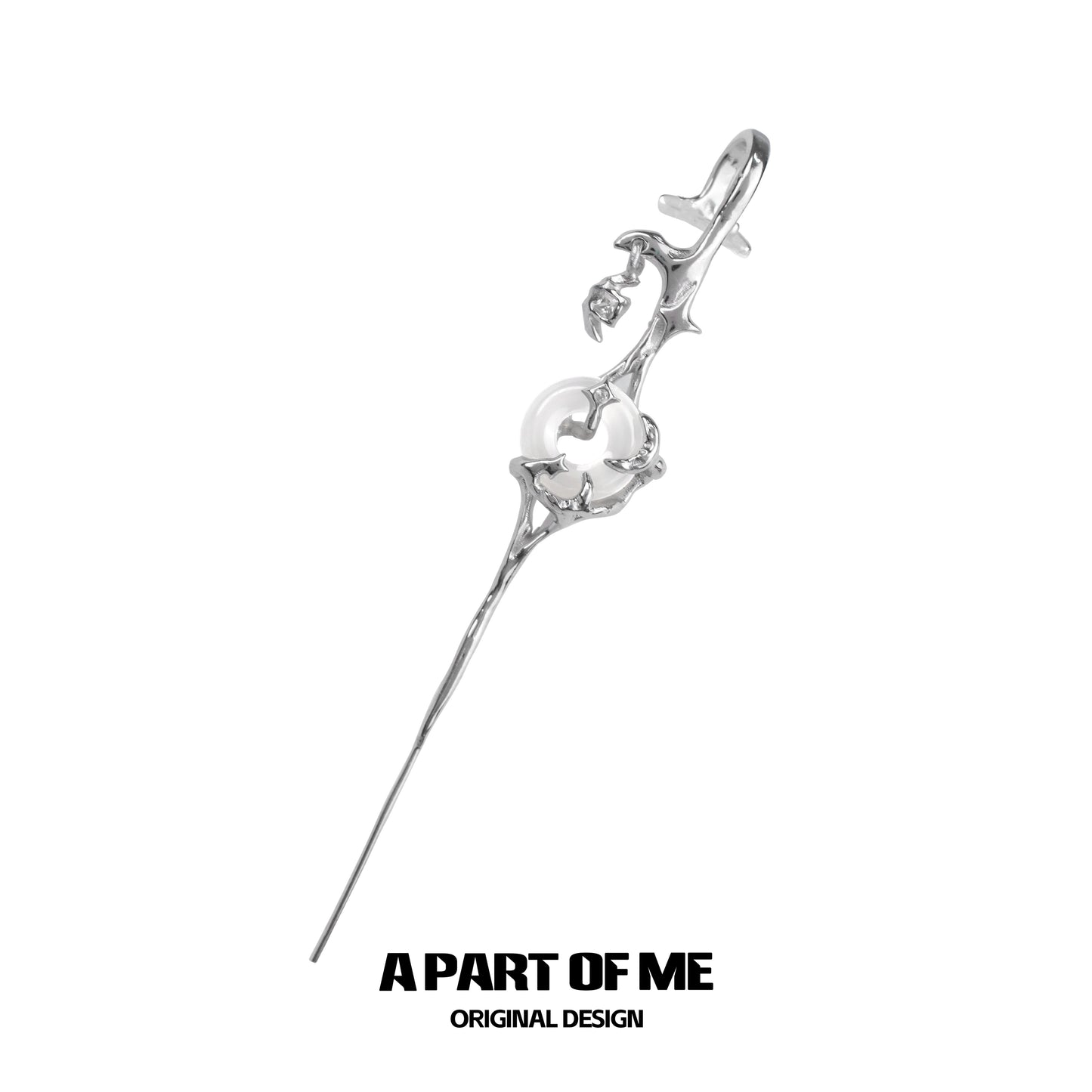 Silver Moon Piercing Earring