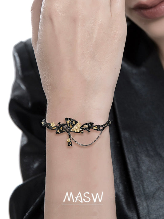 Gilded Plum Fan Bracelet