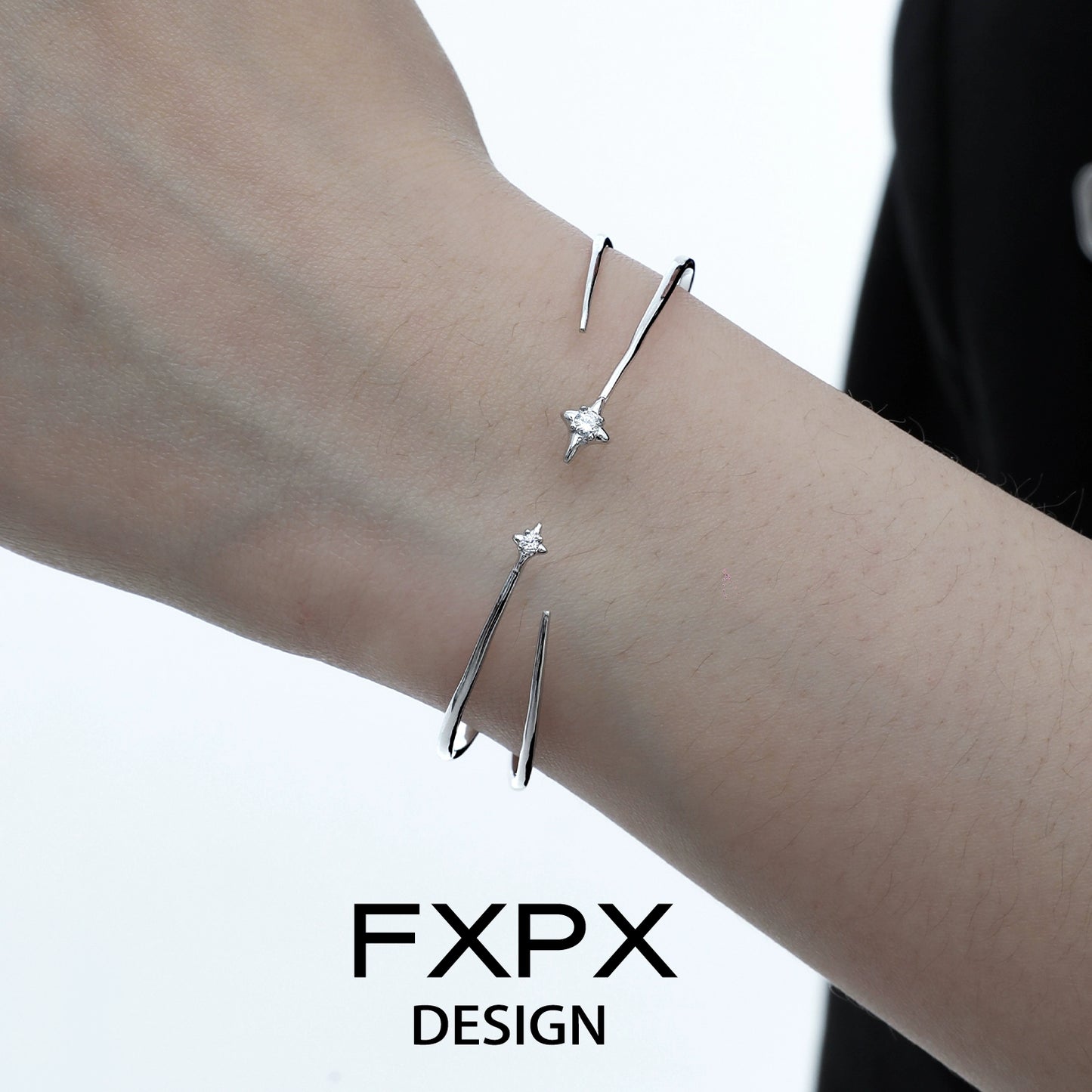 Glacial Star Track Silver Bracelet