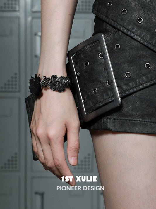 Gothic Taboo Rose Cyberpunk Bracelet