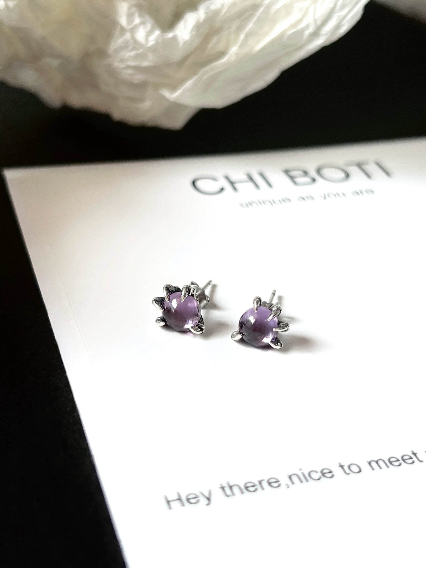 "Abyss Dragon Heart" Silver Earrings
