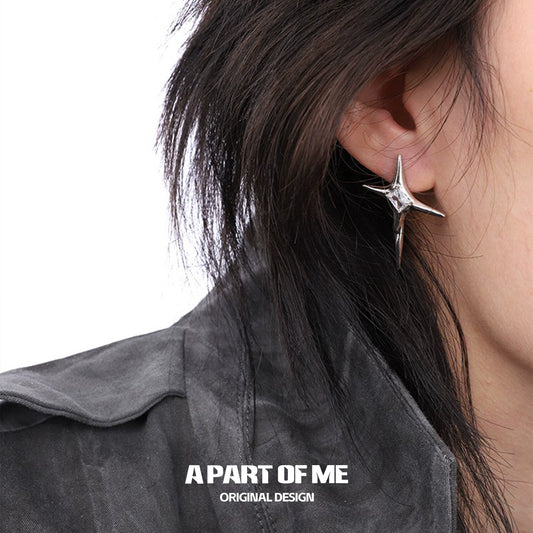 Metallic Quadrangle Punk Earrings