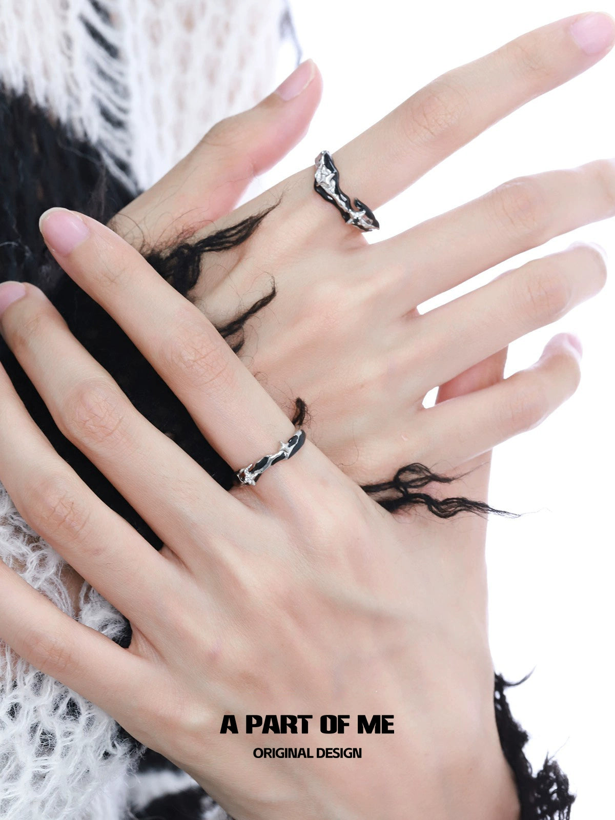 Black Galaxy Couple Rings