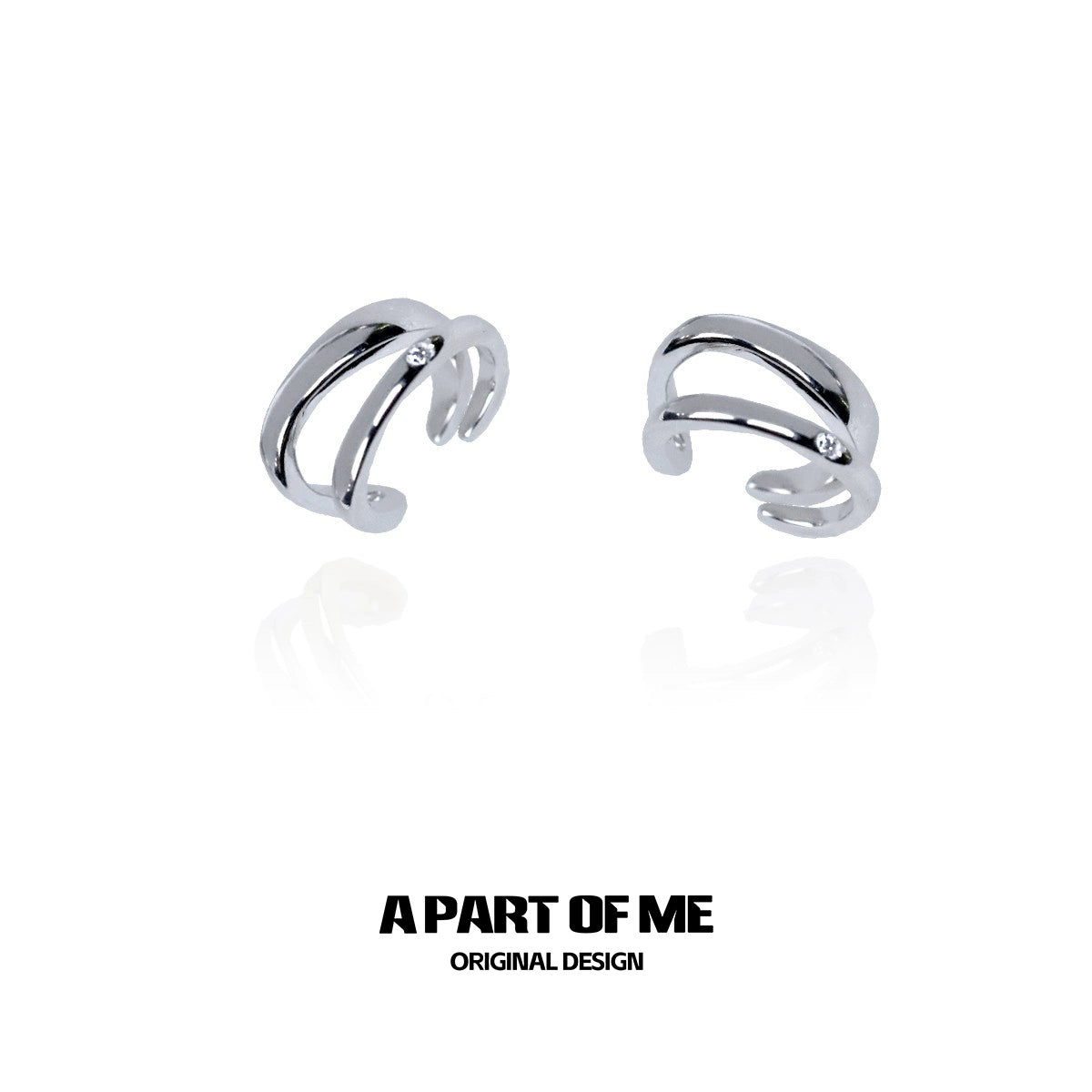 Two-Tone Diamond Accent Ear Clips