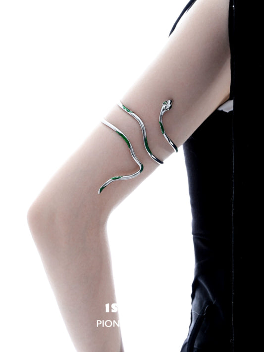 Y2K Slytherin Snake Adjustable Arm Bracelet