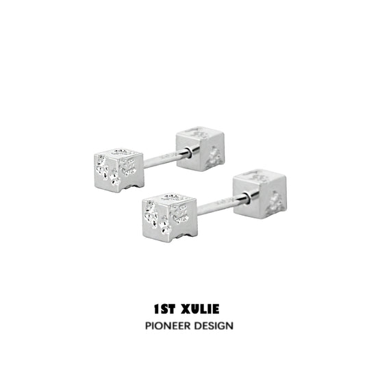 Frosted Cube Punk Cool Earrings