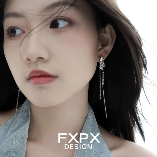 Y2K Chill Tassel Silver Earrings