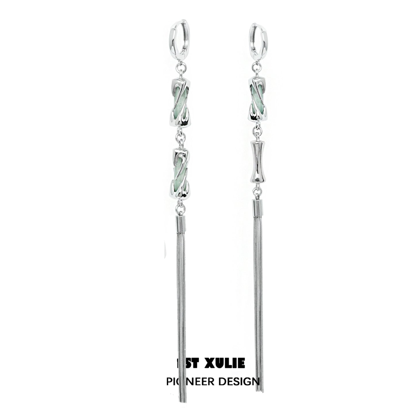 Elegance Jade Tassel Earrings