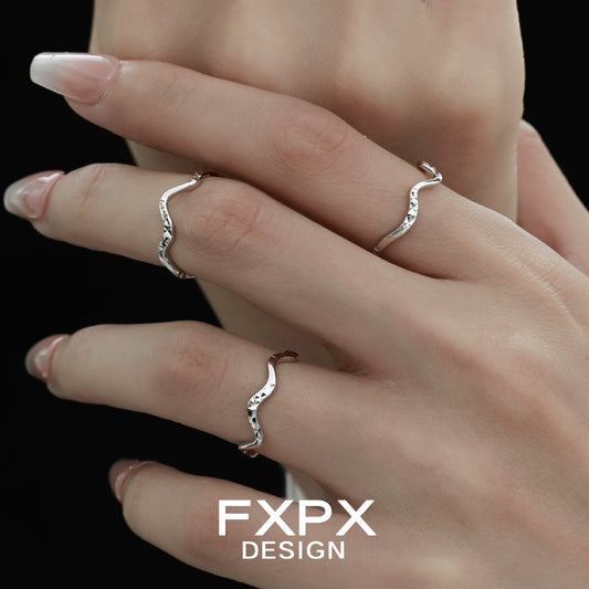 Wavy Silver Thin Ring