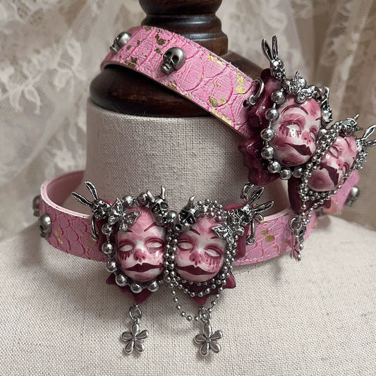 Choker-Ersan Tongsheng original Chinese punk niche design collarbone chain choker neck chain retro doll dark necklace